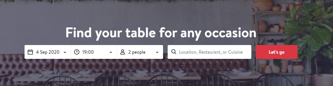 OpenTable booking platform