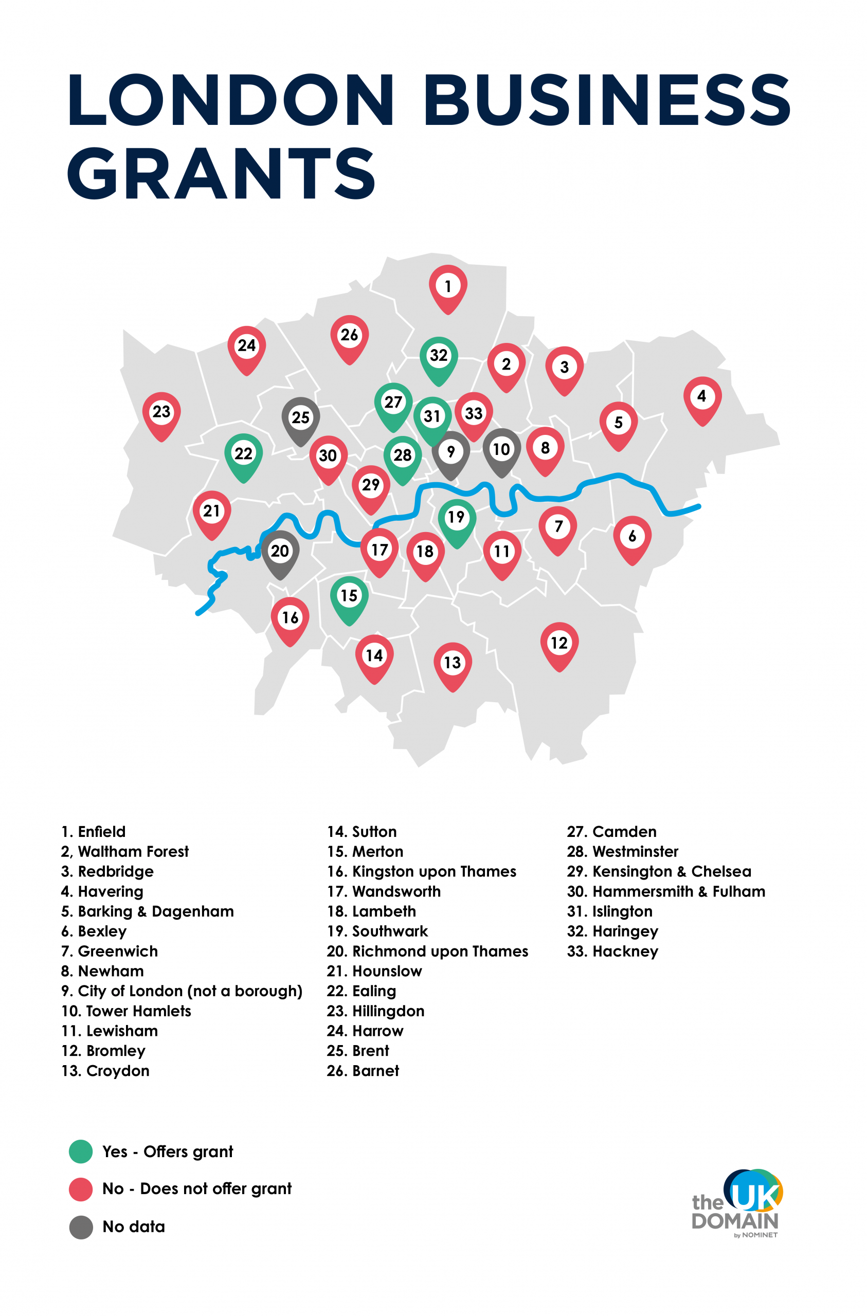 Business grants in London map