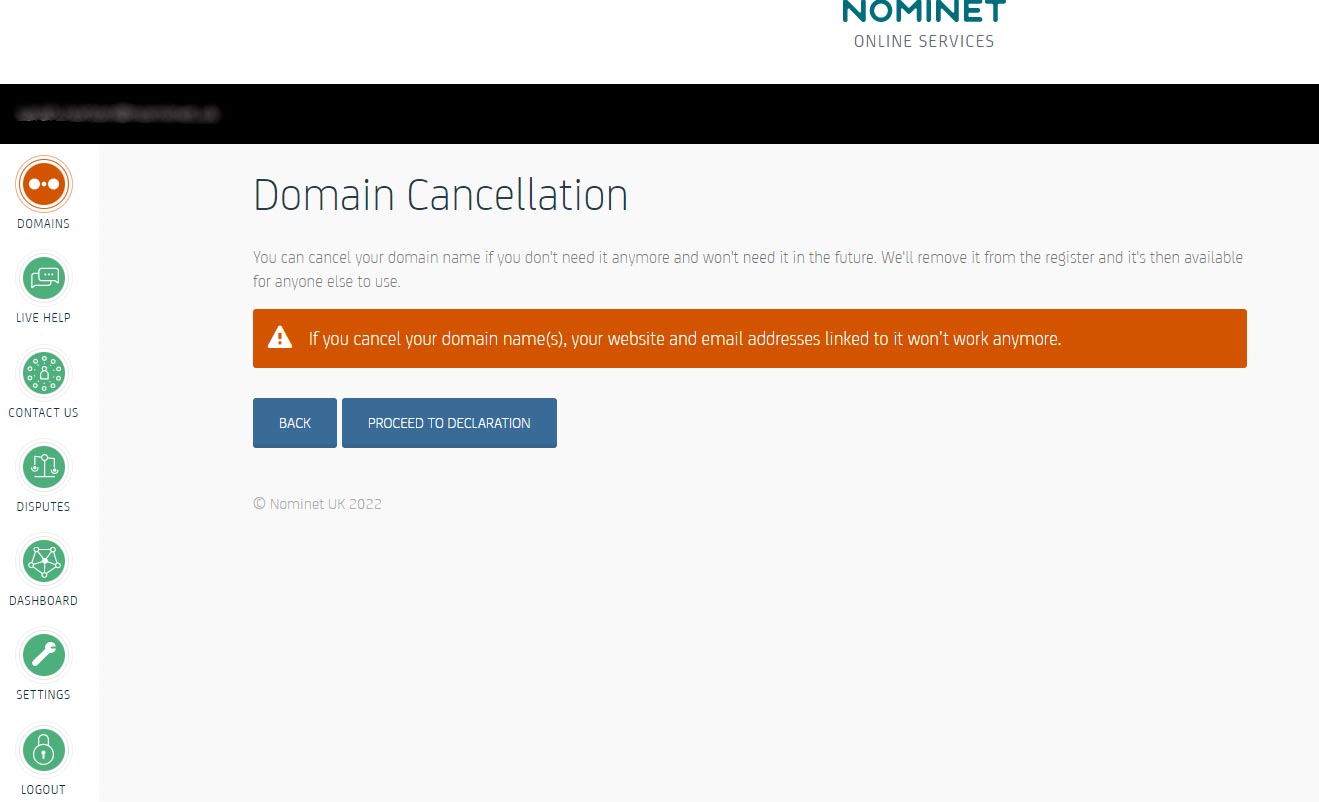 how to cancel my domain name on google