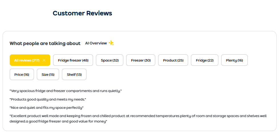 AO customer review screenshot